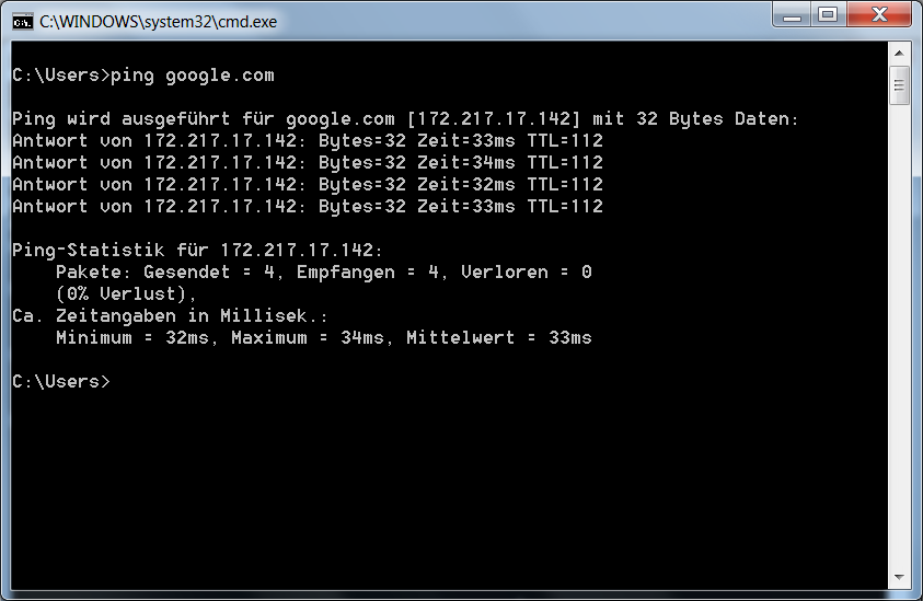 ping www.google.com